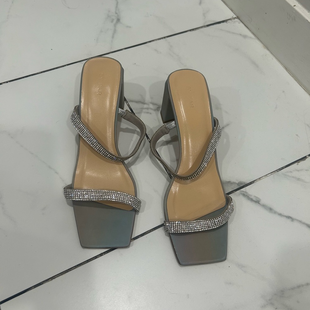 By Far Tanya Suede studded sandals